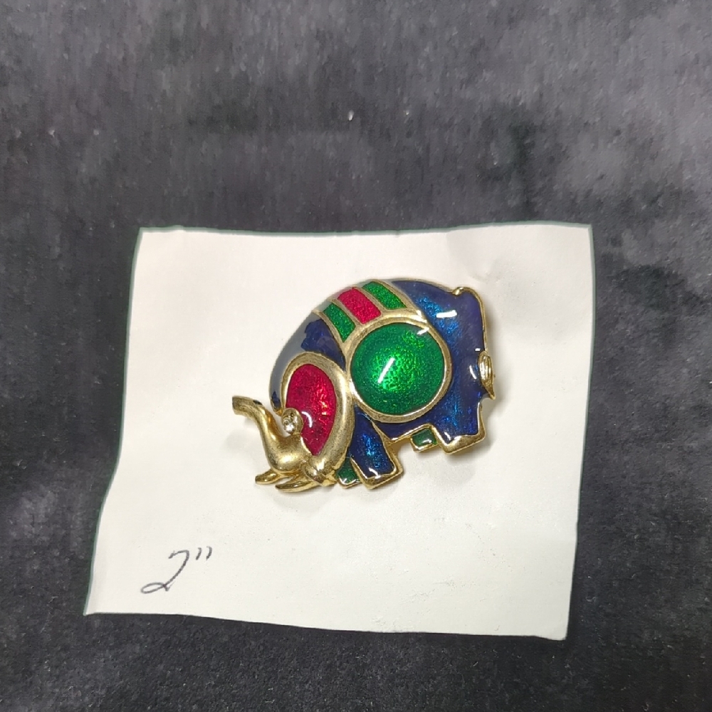 Colorful Elephant Brooch